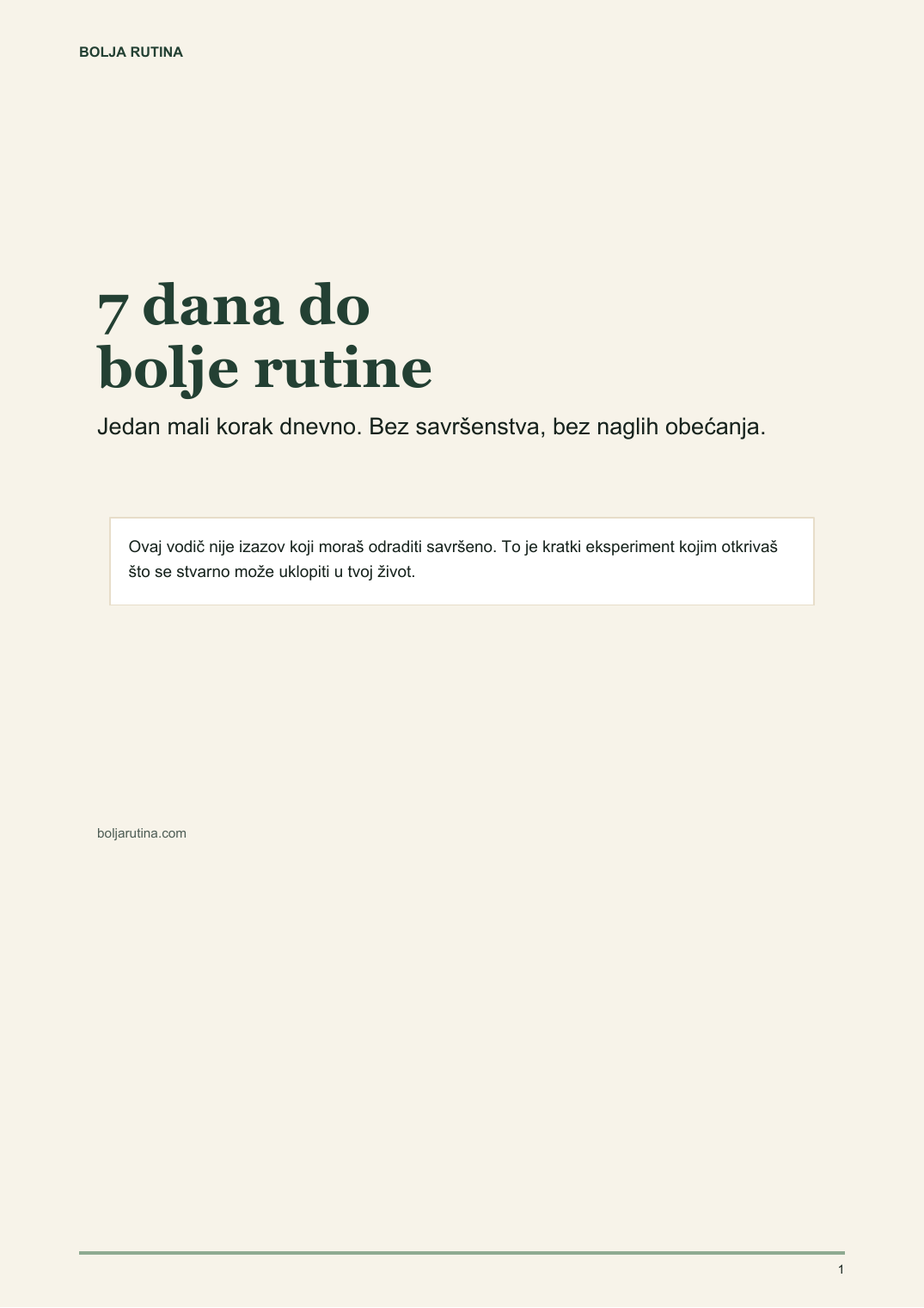 Naslovnica vodiča 7 dana do bolje rutine