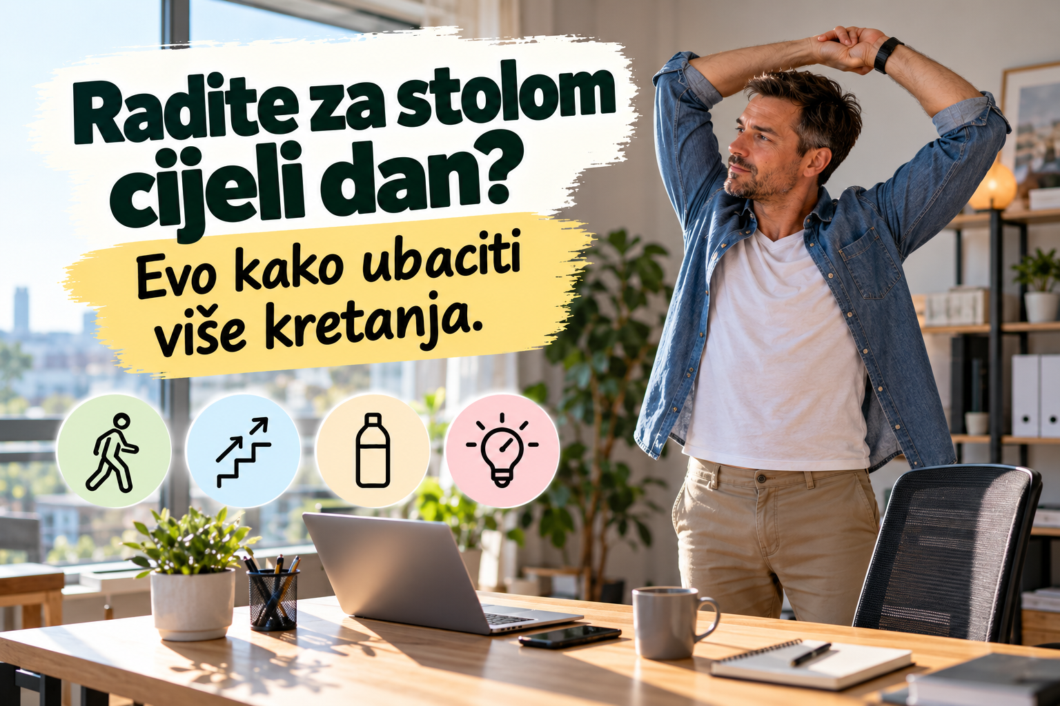 Dugo sjedenje za stolom – kako ubaciti više kretanja tijekom radnog dana